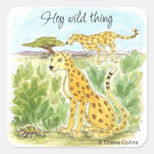 Carré Sticker Cheetah Hey Wild Thing