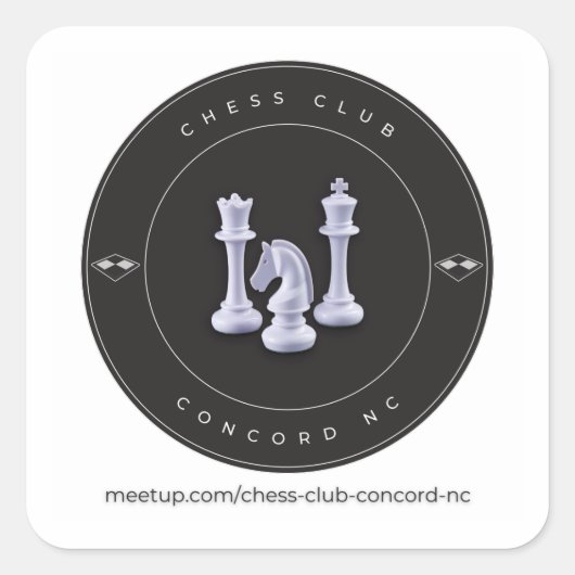 Carré Sticker - Chess Club Concord NC (Devant)