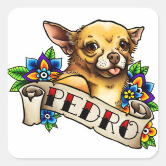 Carré Sticker Chihuahua Pedro
