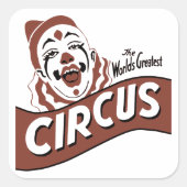 Carré Sticker cirque clown (Devant)