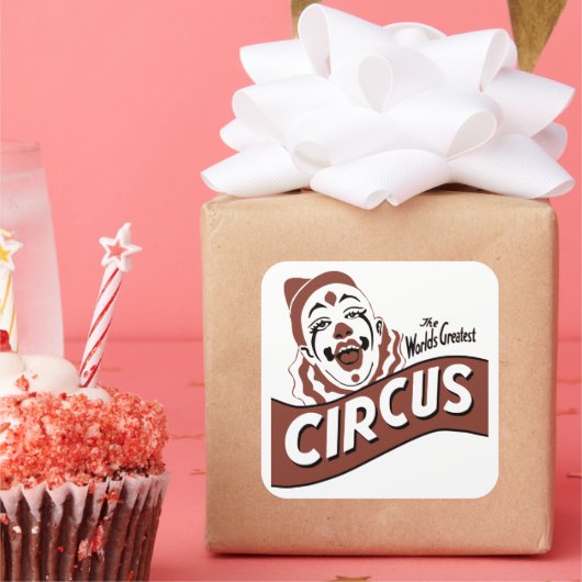 Carré Sticker cirque clown (Fête)