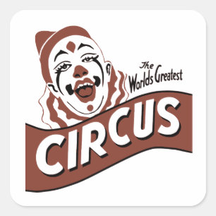 Carré Sticker cirque clown