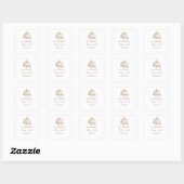 Carré Sticker Citrouille rose plaque baby shower (Feuille)