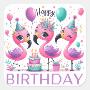 Carré Sticker Classic Round Gold pour anniversaire heure