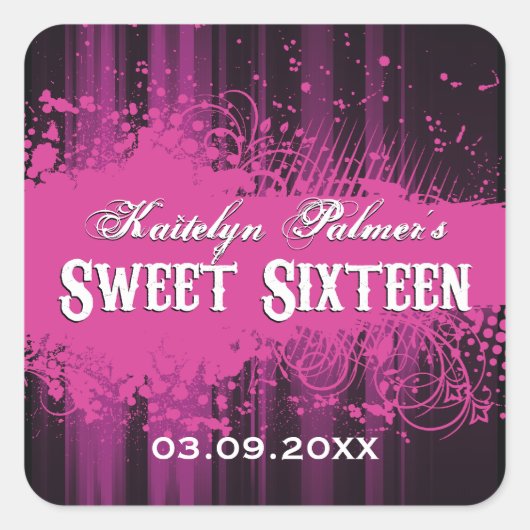 Carré Sticker Club Flyer Look Sweet 16 (Devant)