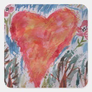 Carré Sticker Coeur de la planète