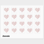 Carré Sticker Coeur Pointe Polka (Feuille)