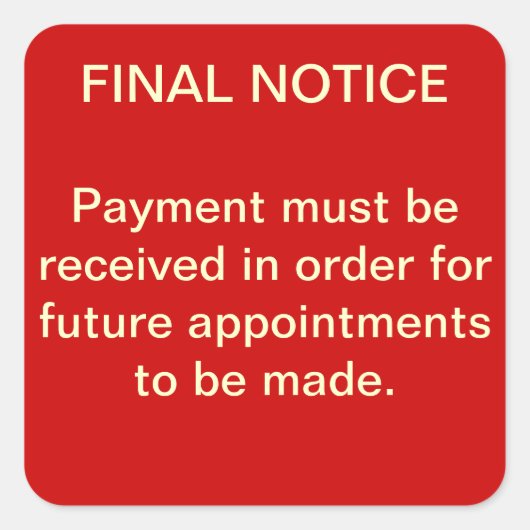 Carré Sticker Collections FINAL AVIS (rouge) (Devant)