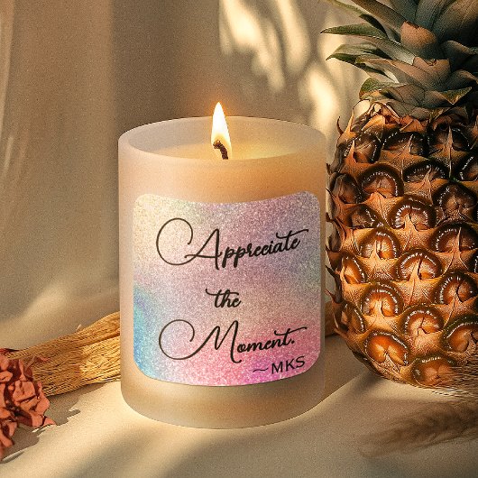 Carré Sticker coloré | Initiales et affirmation positive