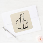 Carré Sticker comique du doigt moyen (Enveloppe)