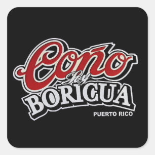 Carré sticker Cono soy Boricua