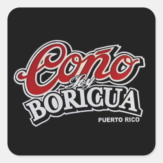 Carré sticker Cono soy Boricua (Devant)