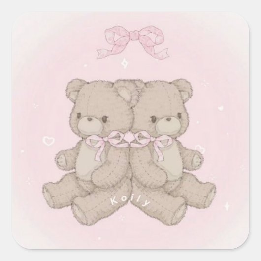 Carré sticker coqete mignon (Devant)