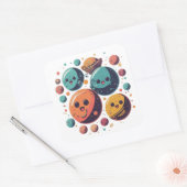 Carré Sticker Cosmic Party Planets (Enveloppe)