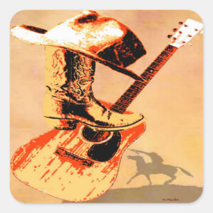Carré Sticker Country Western