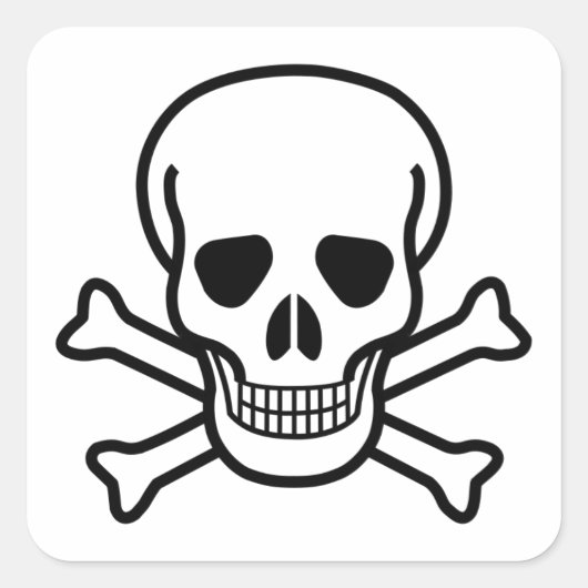 Carré Sticker crâne et os croisés (Devant)