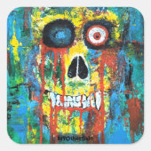 Carré Sticker crânien éffrayant (Devant)