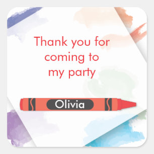 Carré Sticker Crayon Favor Rouge