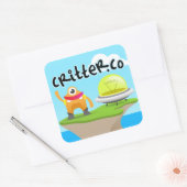 Carré Sticker Critter.Co 3" (feuille de 6) (Enveloppe)