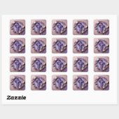 Carré Sticker croisé violet conception Ai (Feuille)