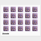 Carré Sticker croisé violet conception Ai (Feuille)