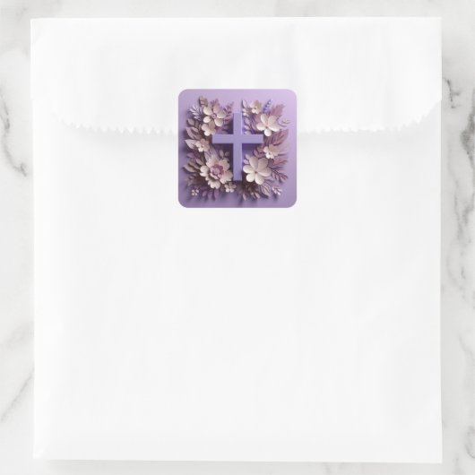 Carré Sticker croisé violet conception Ai (Sac)