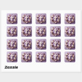 Carré Sticker croisé violet conception Ai (Feuille)