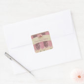 Carré Sticker Cupcake Rose (Enveloppe)