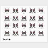 Carré Sticker Curte Boston Terrier (Feuille)