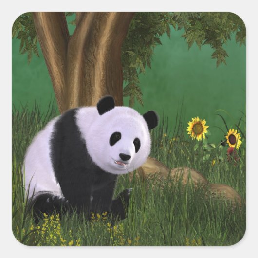 Carré Sticker Cute Panda (Devant)