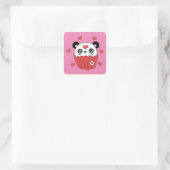 Carré Sticker Cute Panda Cupcake (Sac)