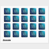 Carré Sticker d'adresse bleue (Feuille)