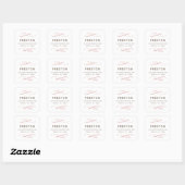 Carré Sticker d'adresse Calligraphic Blush Swils (Feuille)