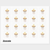 Carré Sticker d'adresse Carrot Cupcake (Feuille)