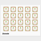 Carré Sticker d'adresse de retour de l'arbre de Noël mod (Feuille)