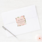 Carré Sticker d'adresse de retour Petal rose (Enveloppe)