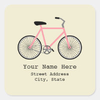 Sticker d'adresse de vélo rose