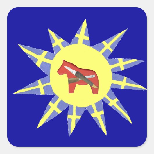 Carré Sticker Dala Sunburst de Woodcarver (Devant)