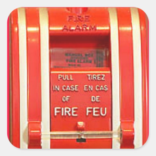 Carré Sticker d'alarme incendie (Devant)