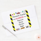 Carré Sticker d'alerte allergique pour le bureau de l'en (Enveloppe)