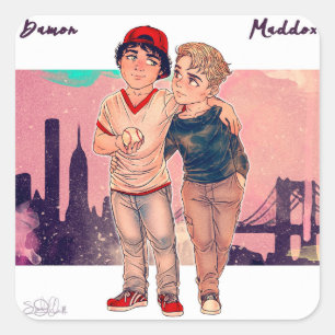 Carré Sticker Damon et Maddox
