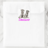 Carré Sticker d'amour de chien chiot Schnauzer miniature (Sac)