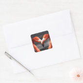 Carré Sticker d'amour Flamant rose rose (Enveloppe)