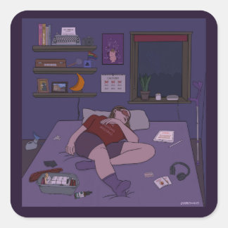 Carré Sticker Dandy Doodlez "Alors et maintenant"