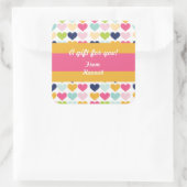 Carré Sticker d'anniversaire Hot Rose et Orange Heart pe (Sac)