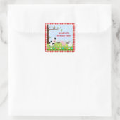 Carré Sticker d'anniversaire pour animaux de ferme migno (Sac)
