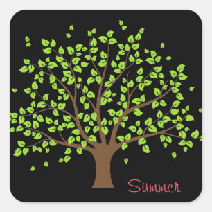 Carré Sticker d'arbre vert d'été