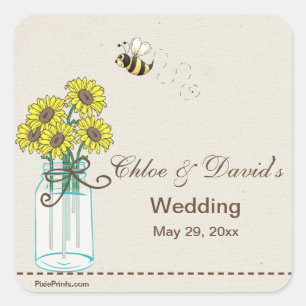 Carré Sticker d'arrangement Mason Jar