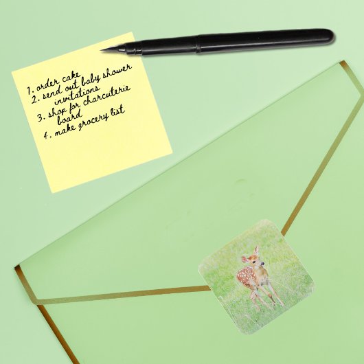 Carré Sticker d'art doux pour cerfs de bébés