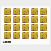 Carré Sticker d'art jonquille jaune (Feuille)